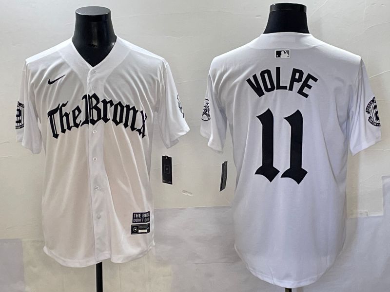 Men 2025 New York Yankees 11 Volpe White Five generations Joint Name Nike MLB Jersey style 1